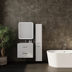 Style Line Тумба с раковиной Каре 70 подвесная Люкс Plus белая – фотография-6